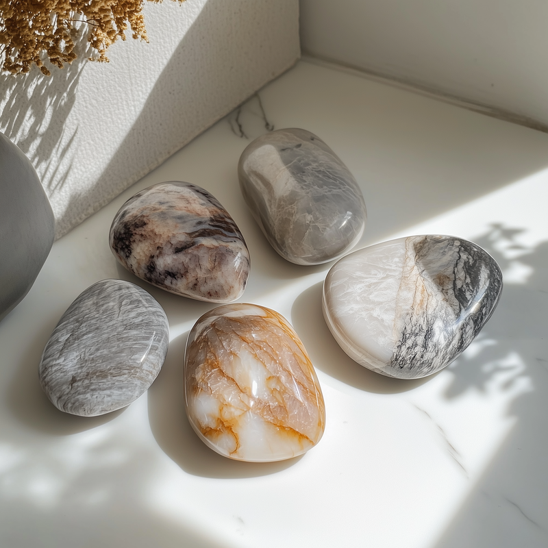 Palm Stone Crystals for sale in draper utah. Palm stones are smooth, polished crystals designed to fit comfortably in the palm of your hand. Their shape allows for easy connection with the stone’s energy, making them perfect for meditation, stress relief, and grounding. Holding a palm stone can help calm the mind, balance emotions, and deepen spiritual awareness. Whether used for intention setting or simply as a soothing companion, these crystals are a powerful tool for personal healing and growth.​